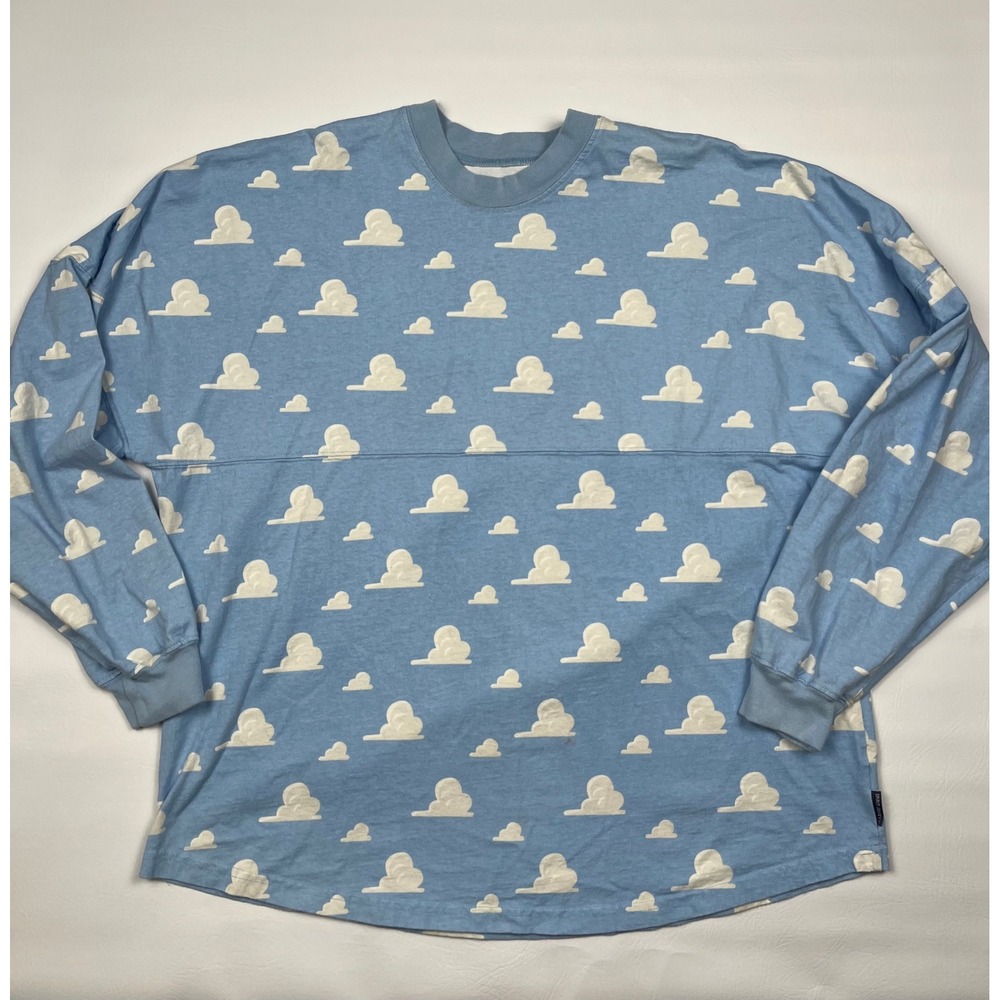 Disney Spirit Jersey Toy Story XXL Blue Cloud Print Pixar Long Sleeve Shirt
